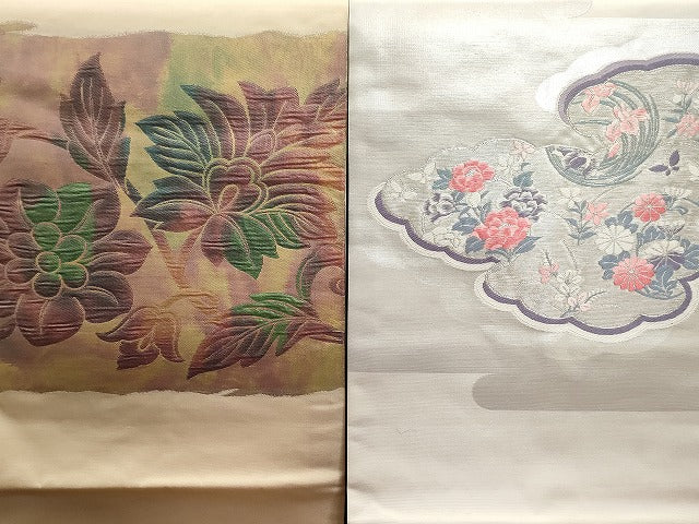 平和屋本店■名古屋帯 まとめて100点 鴛鴦 人物 更紗 花柄 手描き 駒刺繍 金銀糸 など 着用可能多数 未使用品あり 全て正絹 ppp3932