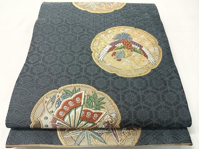 平和屋着物●六通柄袋帯 舞衣 金糸 正絹 逸品 CABJ0725vp