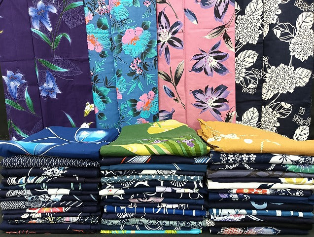 平和屋着物■浴衣 まとめて 45点 蝶 朝顔 紫陽花 菖蒲 花柄 ラメ kansai 山本寛斎 注染 暈し染め など 着用可能多数 未使用品あり mmm1252