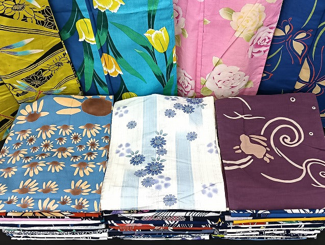 平和屋着物■浴衣 まとめて 45点 兎 蝶 蜻蛉 向日葵 花柄 ラメ 綿紅梅 注染 など 着用可能多数 未使用品あり mmm1256