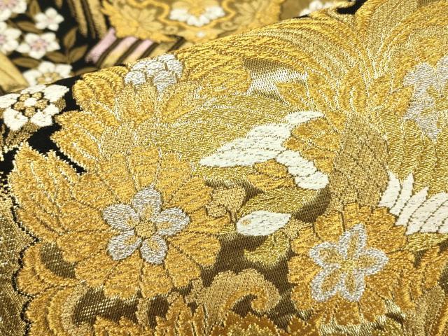 平和屋着物▼六通柄袋帯 鳳凰花丸文 金銀糸 正絹 逸品 DABH6378az