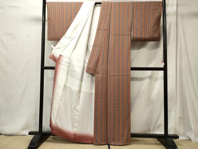 平和屋着物■上質な小紋 縞 正絹 逸品 未使用 CABJ6809oy