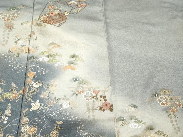 平和屋着物■訪問着 花松文 暈し染め 金銀彩 正絹 逸品 CABJ6811oy