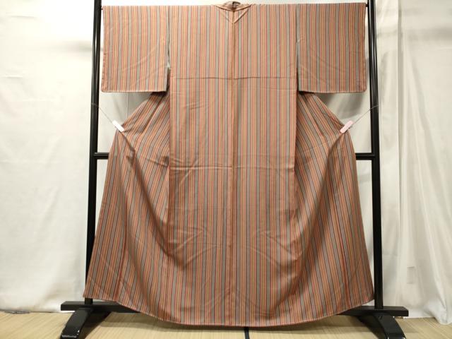 平和屋着物■上質な小紋 縞 正絹 逸品 未使用 CABJ6809oy