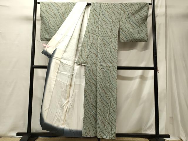 平和屋着物■上質な小紋 流線文 正絹 逸品 CABJ6815oy