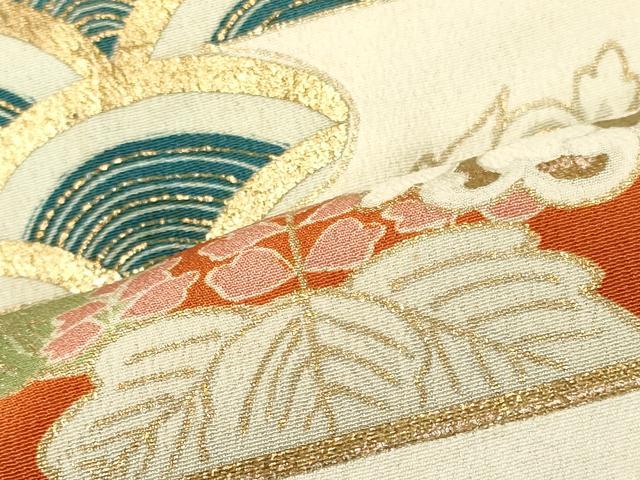 平和屋着物■豪華黒留袖 刺繍 吉祥花文 金彩 正絹 逸品 CABJ6812oy