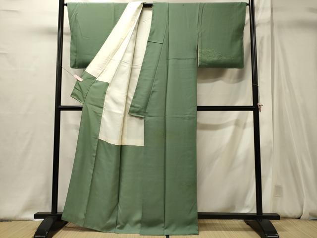 平和屋着物■訪問着 笹竹地紋 薄青色 正絹 逸品 CABJ6842oy