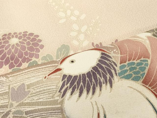 平和屋着物■訪問着 流水花鳥文 暈し染め 正絹 逸品 CABJ6829oy