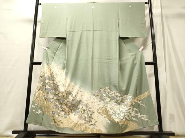 平和屋着物■豪華色留袖 流水花文 暈し染め 金彩 正絹 逸品 CABJ6851oy