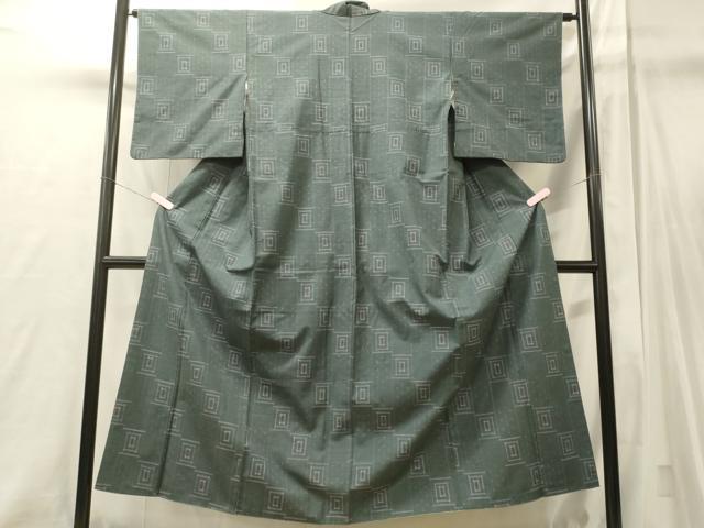 平和屋着物■上質な紬 幾何学文 正絹 逸品 CABJ6821oy