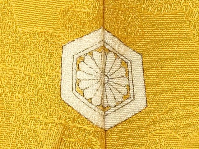 平和屋着物■上質な色無地 花唐草地紋 山吹色 正絹 逸品 CABJ6832oy