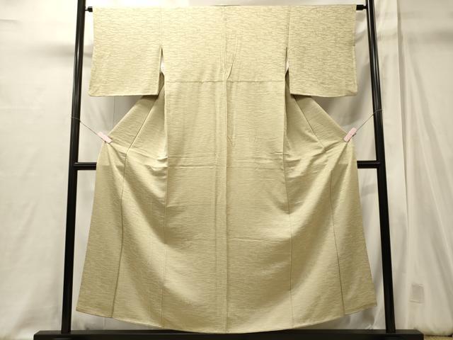平和屋着物■上質な色無地 草葉地紋 砂色 正絹 逸品 CABJ6844oy