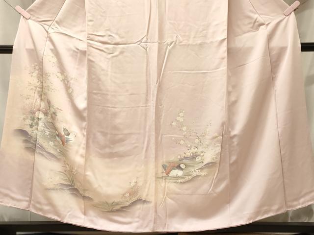 平和屋着物■訪問着 流水花鳥文 暈し染め 正絹 逸品 CABJ6829oy