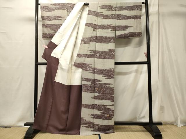 平和屋着物■訪問着 刺繍 立波草花文 金糸 正絹 逸品 未使用 CABJ6830oy