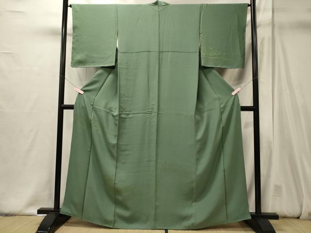 平和屋着物■訪問着 笹竹地紋 薄青色 正絹 逸品 CABJ6842oy