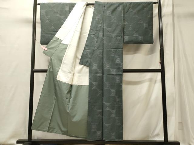 平和屋着物■上質な紬 幾何学文 正絹 逸品 CABJ6821oy