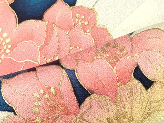 平和屋着物■訪問着 草花文 暈し染め 金彩 正絹 逸品 CABJ6827oy