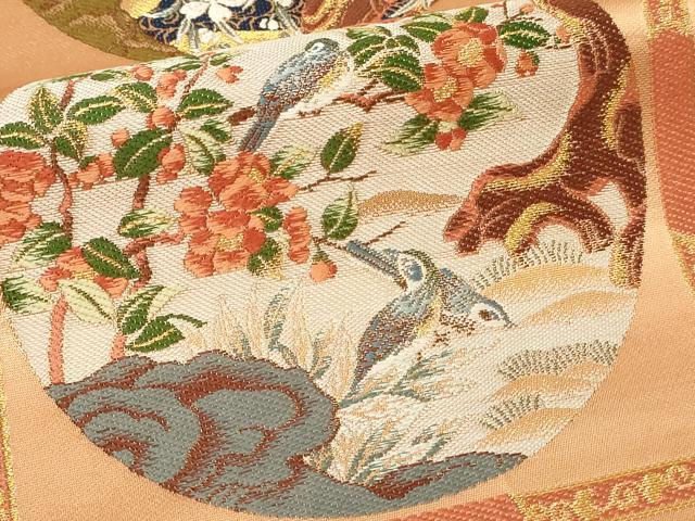 平和屋本店▼六通柄袋帯 唐織 絢爛天井絵図 純金箔 正絹 逸品 DABI1253sf
