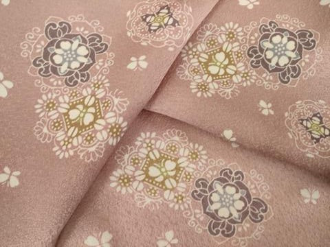 平和屋着物●上質な小紋 飾花文 正絹 逸品 AABK6239ck