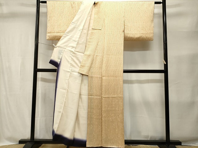 平和屋着物■上質な小紋 縞 正絹 逸品 CABI8372ev