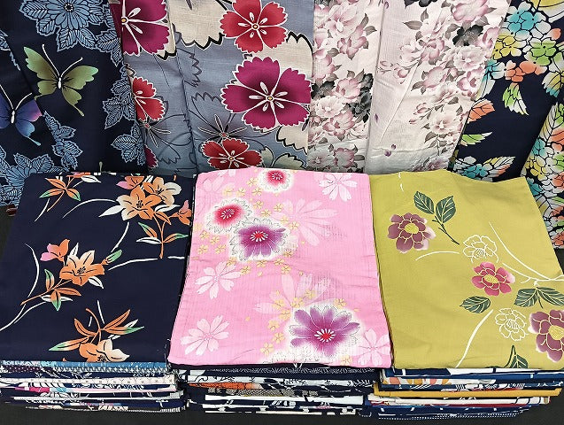 平和屋着物■浴衣 まとめて 45点 蝶 紫陽花 花柄 ラメ 綿紅梅 注染 暈し染め など 着用可能多数 未使用品あり mmm1270