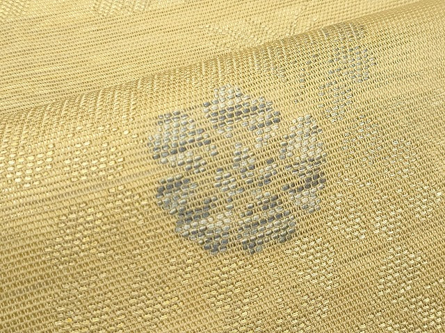 平和屋着物*夏物 六通柄 京袋帯 草花文 金糸 正絹 逸品 CABJ1919rv