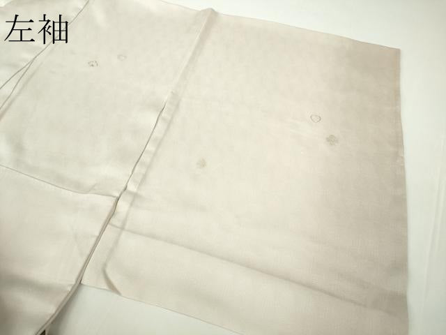 平和屋着物▽極上 訪問着 単衣 刺繍 ダイヤ地紋 ハート クローバー スペード 灰梅色地 暈し染め 逸品 DZAB9492kh6