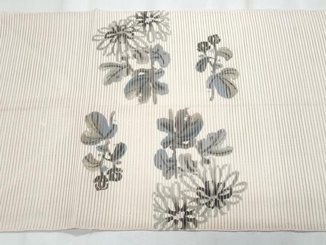平和屋着物*夏物 八寸名古屋帯 絽綴れ 作家物 手描き 枝花文 金彩 正絹 逸品 CABJ4690fb