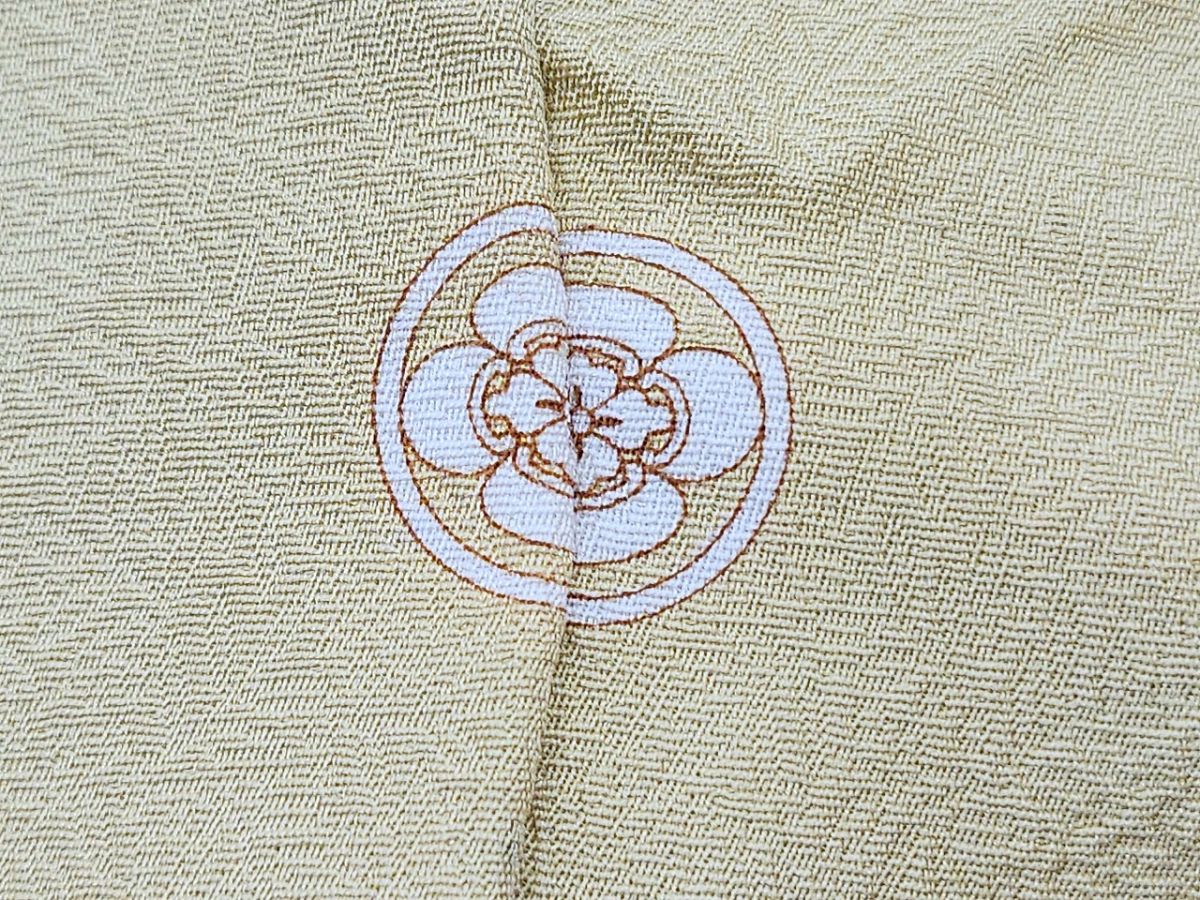 平和屋着物▽上質な色無地 単衣 草葉地紋 砥粉色 正絹 逸品 CABG2698th