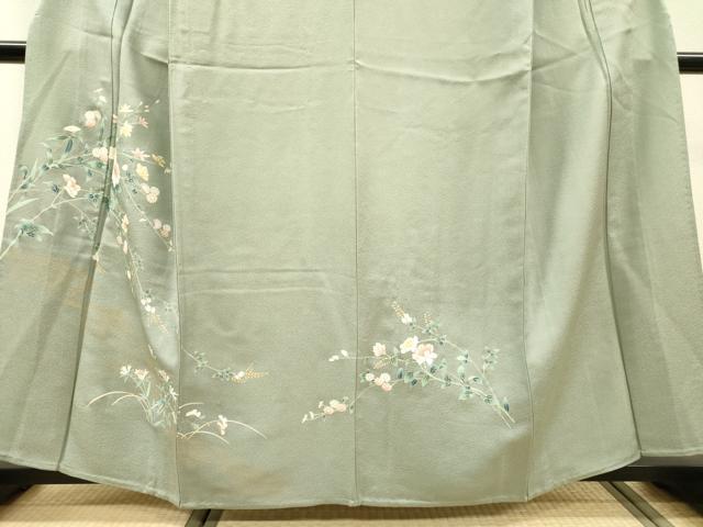 平和屋着物▽訪問着 単衣 草花 金彩 正絹 逸品 DABH7438fe