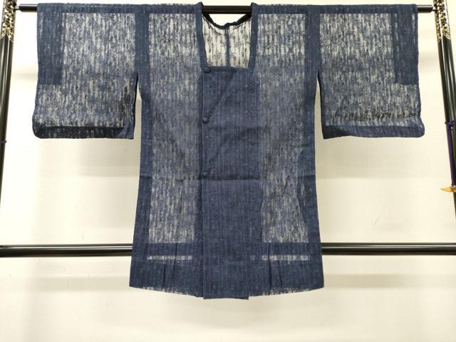 平和屋着物▽道行コート スリーシーズン 春夏秋 塵除け 総レース 草花 濃藍色 正絹 逸品 DABH7436fe