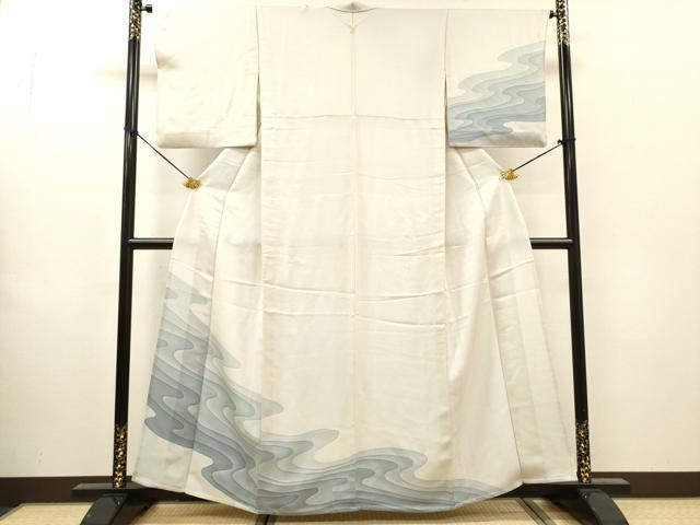 平和屋着物▽訪問着 単衣 流水文 正絹 逸品 DABH7442fe