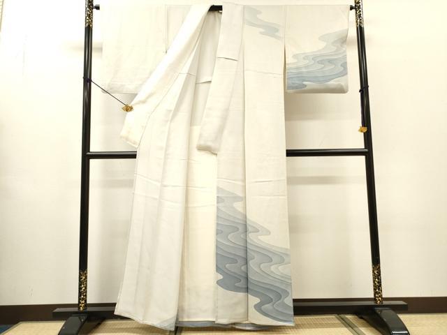平和屋着物▽訪問着 単衣 流水文 正絹 逸品 DABH7442fe
