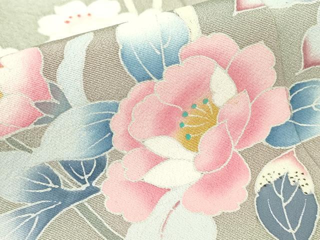 平和屋着物▽訪問着 単衣 友禅 草花文 暈し染め 正絹 逸品 DABH6394az