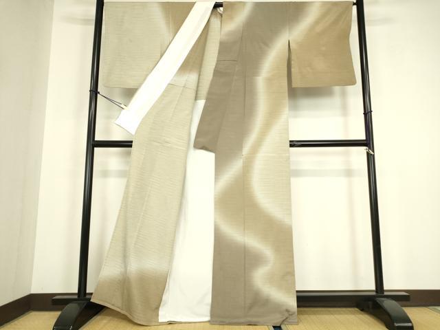 平和屋着物▽本塩沢 やまだ織 訪問着 染色作家 桐村博 単衣 霞文 正絹 逸品 DABH6416az