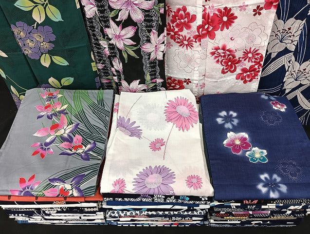 平和屋着物■浴衣 まとめて 45点 向日葵 花柄 ラメ 綿紅梅 注染 暈し染め など 着用可能多数 未使用品あり mmm1295