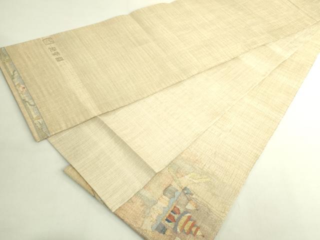平和屋着物●極上 手織綴れ 山鹿清華 太鼓柄袋帯 船祭図 金銀糸 逸品 DZAB8553kh6