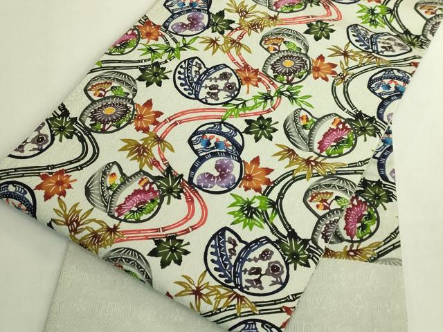 平和屋本店●極上 本場琉球紅型 九寸開き名古屋帯 染さくはら 佐久原俊子 貝合せ 逸品 DZAB8623kh6