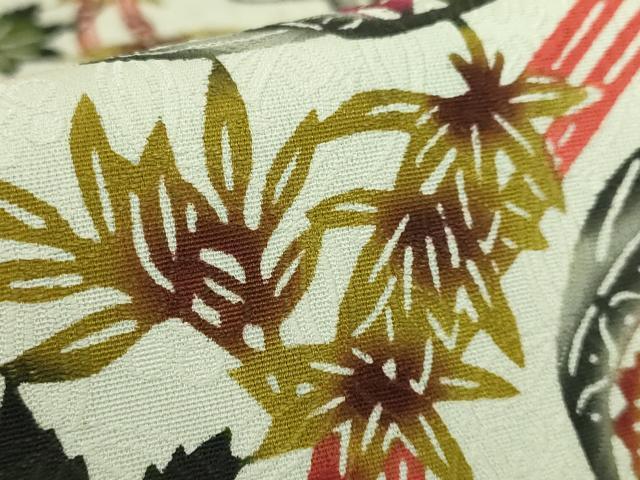 平和屋本店●極上 本場琉球紅型 九寸開き名古屋帯 染さくはら 佐久原俊子 貝合せ 逸品 DZAB8623kh6