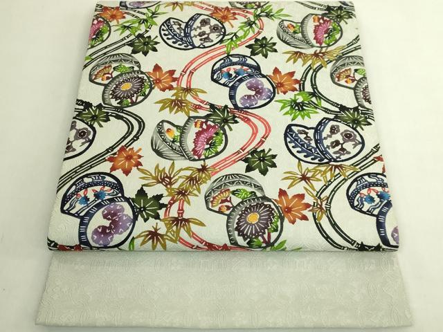 平和屋本店●極上 本場琉球紅型 九寸開き名古屋帯 染さくはら 佐久原俊子 貝合せ 逸品 DZAB8623kh6