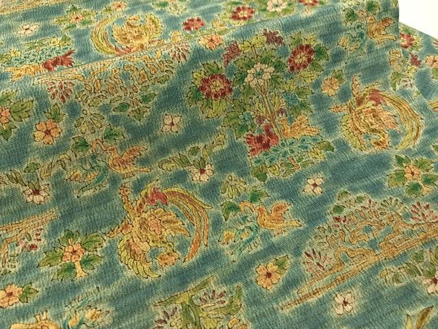 平和屋着物●全通柄 九寸名古屋帯 鳳凰花文 鬼しぼ縮緬 三越扱い 正絹 逸品 CABJ7406vp