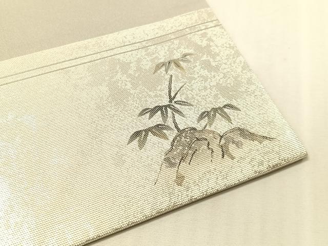 平和屋着物●九寸名古屋帯 螺鈿箔 トラ 金銀彩 正絹 逸品 CABJ7408vp