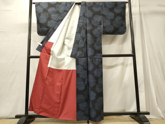 平和屋着物■上質な紬 雪輪文 正絹 逸品 未使用 CABJ6870oy