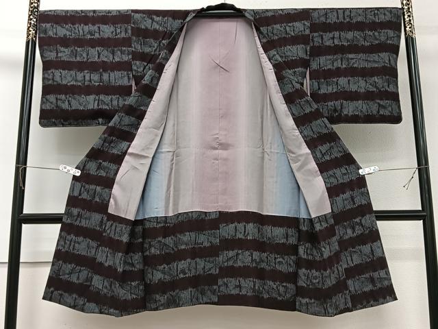 平和屋着物#道行コート 竜巻絞り 横段文 ロング丈 正絹 逸品 未使用 CABI9556ua