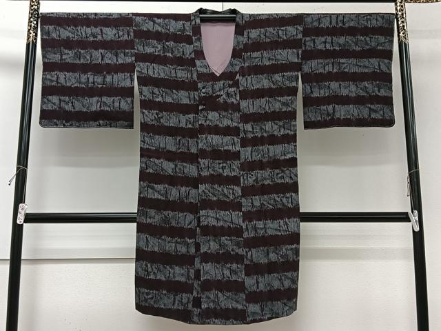 平和屋着物#道行コート 竜巻絞り 横段文 ロング丈 正絹 逸品 未使用 CABI9556ua