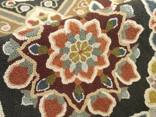 平和屋本店●極上 中国三大刺繍 総相良刺繍 総刺繍 六通柄 袋帯 帯反物 200万粒 総詰め 天井花文 裏地付 逸品 未使用 DZAA12240kh6