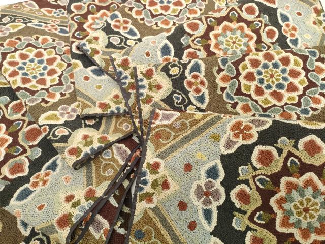 平和屋本店●極上 中国三大刺繍 総相良刺繍 総刺繍 六通柄 袋帯 帯反物 200万粒 総詰め 天井花文 裏地付 逸品 未使用 DZAA12240kh6