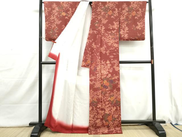 平和屋着物■訪問着 草花文 正絹 逸品 DABI1657qa