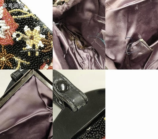 平和屋着物●和装小物 和装バッグ ハンドバッグ ビーズバッグ 亀甲花文 逸品 AABK5507ay
