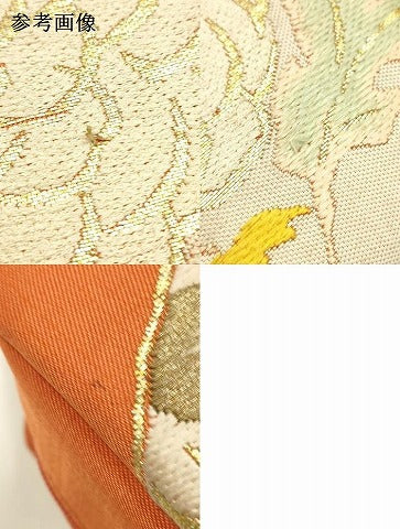 平和屋着物●和装小物 和装バッグ ハンドバッグ 利休バッグ 枝花文 金銀糸 帯地使用 逸品 AABK5524ay